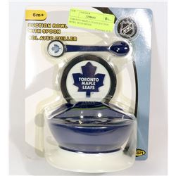 TORONTO MAPLE LEAFS SUCTION BOWL WITH SPOON