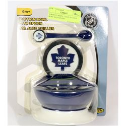 TORONTO MAPLE LEAFS SUCTION BOWL WITH SPOON