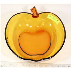 VINTAGE AMBER COLOUR APPLE SHAPE FRUIT BOWL