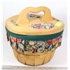 Image 1 : WOOD/ FABRIC SEWING BASKET