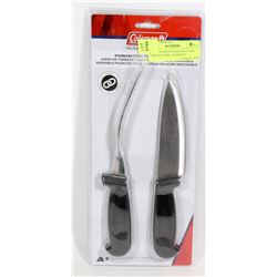 NEW COLEMAN STAINLESS STEEL CARVING FORK AND KNIFE