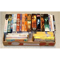 FLAT OF ASSORTED DVDS INCLUDING HOUSE, LOST,