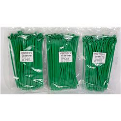 THREE BAGS OF VOLTRON 7.4" X 0.19" ZIP TIES