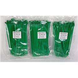 THREE BAGS OF VOLTRON 7.4" X 0.19" ZIP TIES