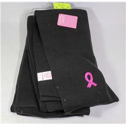 LOT OF 6 NEW PINK RIBBON CAMPAIGN SCARFS DARK