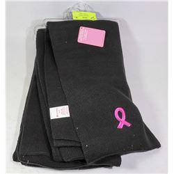 LOT OF 6 NEW PINK RIBBON CAMPAIGN SCARFS DARK