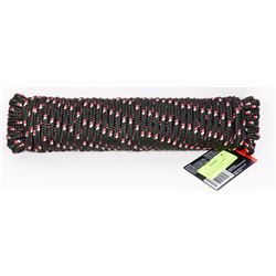 NEW 3/8" X 75' BLACK BRAIDED POLYPROPYLENE ROPE