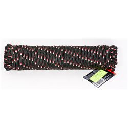NEW 3/8" X 75' BLACK BRAIDED POLYPROPYLENE ROPE