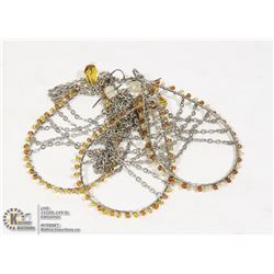 NEW PARKLANE AMBER/SILVER EARRING & NECKLACE SET