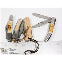 4 NEW FOLDING POCKET KNIVES OF VARIOUS TYPES