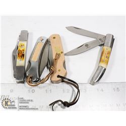 4 NEW FOLDING POCKET KNIVES OF VARIOUS TYPES