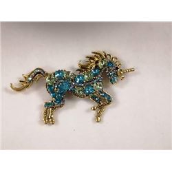 UNICORN RHINESTONE BROOCH