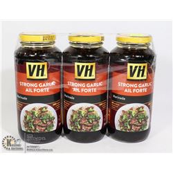 THREE BOTTLES OF VH STRONG GARLIC SAUCE