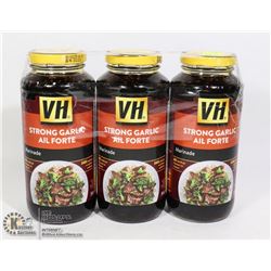 THREE BOTTLES OF VH STRONG GARLIC SAUCE