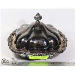 ANTIQUE DOUBLE LID SILVER PLATE BUTLER