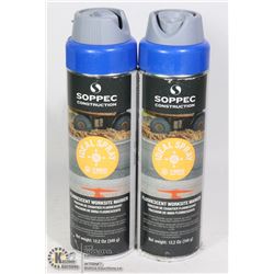 2 CANS OF SOPPEC FLUORESCENT WORKSITE MARKER