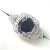 Image 3 : 11) 14K WHITE GOLD BLACK DIAMOND RING SIZE 6.5