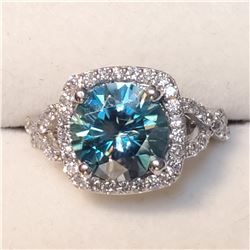1) 14K WHITE GOLD FANCY COLORED MOISSANITE