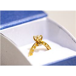 18K YELLOW GOLD DIAMOND RING