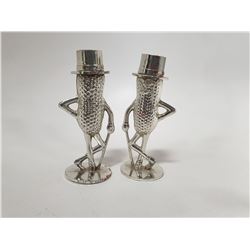 PLANTER'S SALT PEPPER SHAKERS CHROME 60'S