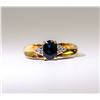 Image 2 : 10K YELLOW AND WHITE GOLD SAPPHIRE DIAMOND RING