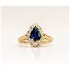 Image 2 : 14K YELLOW GOLD SAPPHIRE AND DIAMOND RING