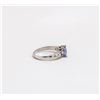 Image 3 : 14K WHITE GOLD TANZANITE AND DIAMOND RING