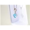 Image 1 : 14K WHITE GOLD BLUE TOPAZ PENDANT W/ 10K WHITE