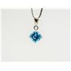 Image 2 : 14K WHITE GOLD BLUE TOPAZ PENDANT W/ 10K WHITE