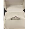 Image 1 : 18K WHITE GOLD CZ AND DIAMOND RING