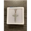 Image 1 : 10K WHITE GOLD CZ SET CROSS PENDANT WITH 10K CHAIN
