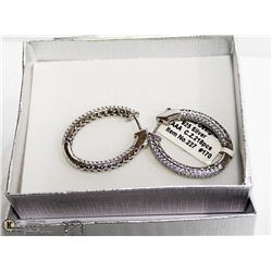 925 SILVER MEDIUM HOOP EARRINGS WITH 218 AAA CUBIC