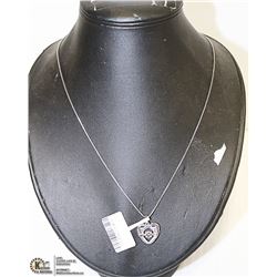 925 SILVER HEART PENDANT & CHAIN WITH DANCING