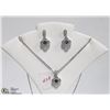 Image 1 : 925 SILVER PENDANT WITH CHAIN AND EARING SET WITH