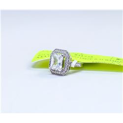 925 SILVER RING (SIZE 6.5) WITH 37 AAA CUBIC