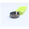 Image 1 : 9MM WIDE DAMASCUS STEEL RING WITH GOLD INLAY,