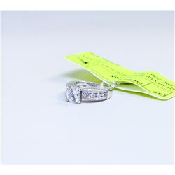 925 SILVER RING (SIZE 7) WT 17 AAA CUBIC ZIRCONIA
