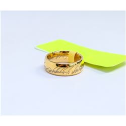 8MM WIDE POLISHED AND GOLD COLOURED TUNGSTEN