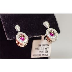 925 SILVER EARRING SET WITH 72 AAA CUBIC ZIRCONIA,