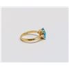 Image 3 : 14K YELLOW GOLD, BLUE TOPAZ AND DIAMOND RING