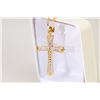 Image 1 : 10K YELLOW AND WHITE GOLD CROSS PENDANT W/ 10K