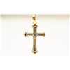 Image 2 : 10K YELLOW AND WHITE GOLD CROSS PENDANT W/ 10K