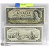 Image 1 : PAIR OF CANADIAN 1954 $20 BILLS