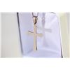 Image 1 : 10K WHITE GOLD CROSS PENDANT W/ 10K WHITE GOLD