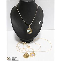 LOT OF 3 GOLD PLATED USA COIN PENDANTS