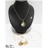 Image 1 : LOT OF 3 GOLD PLATED USA COIN PENDANTS