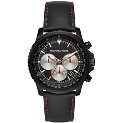 NEW MICHAEL KORS TRIPLE CHRONO BLACK DIAL MSRP$295