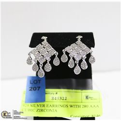 925 SILVER EARRINGS WITH 280 AAA CUBIC ZIRCONIA