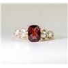 Image 1 : 14K YELLOW AND WHITE GOLD GARNET AND FANCY CUT