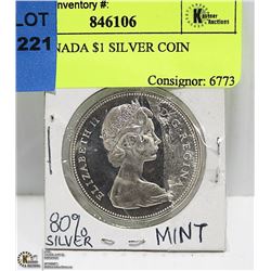 1966 CANADA $1 SILVER COIN
